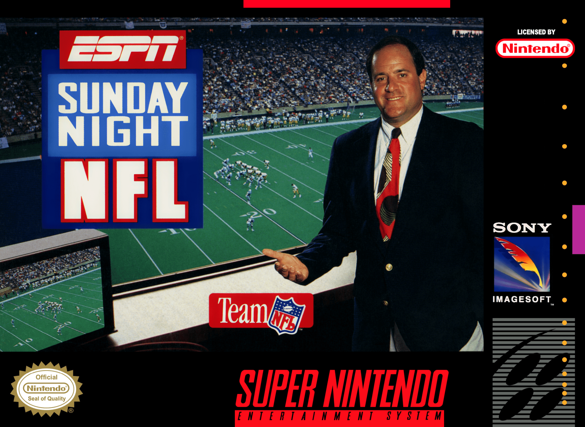 ESPN Sunday Night NFL box art for Super Nintendo
